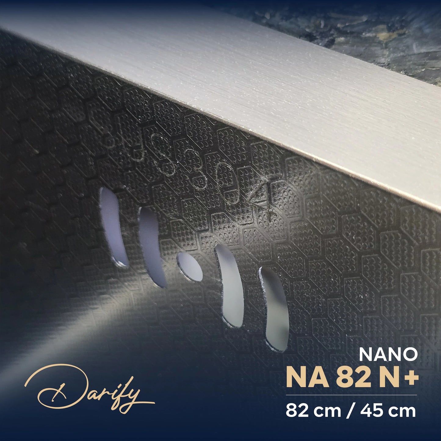EVEIR CUISINE  NA82N+ DOUBELE BAC 82/45cm INOX 304/ NANO + ROBINET 360