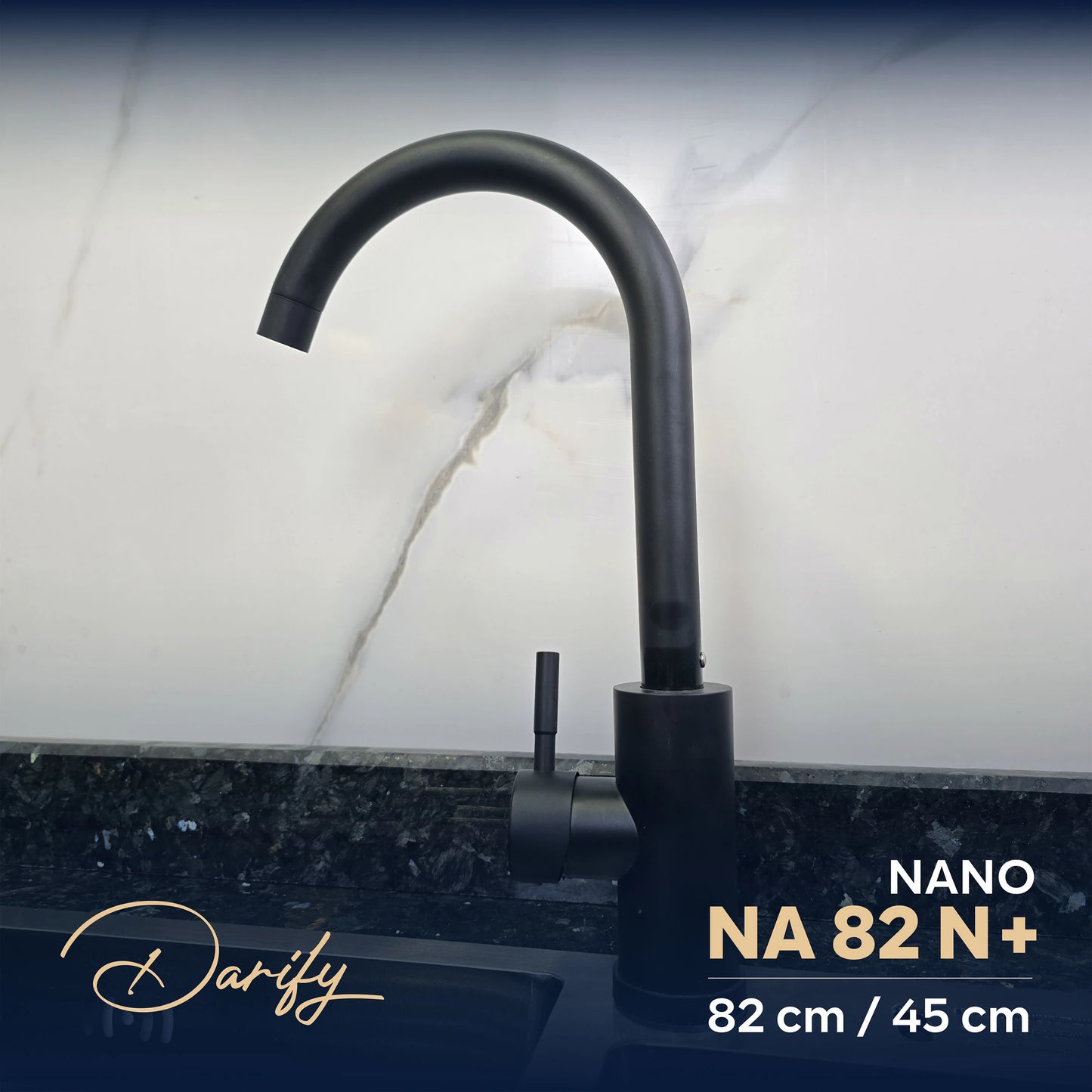 EVEIR CUISINE  NA82N+ DOUBELE BAC 82/45cm INOX 304/ NANO + ROBINET 360